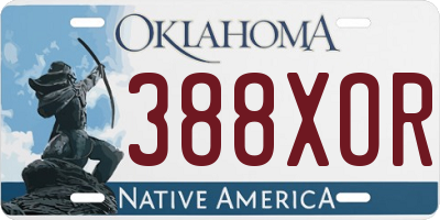 OK license plate 388XOR