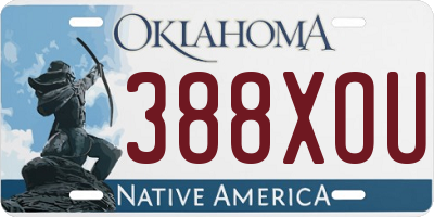 OK license plate 388XOU