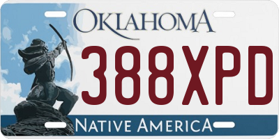 OK license plate 388XPD