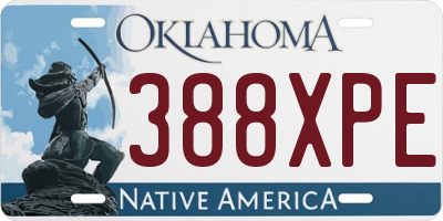 OK license plate 388XPE