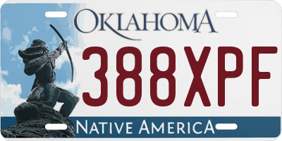 OK license plate 388XPF