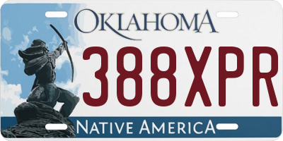 OK license plate 388XPR