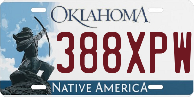 OK license plate 388XPW