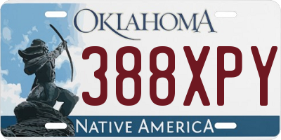 OK license plate 388XPY