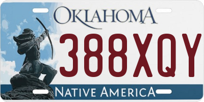 OK license plate 388XQY
