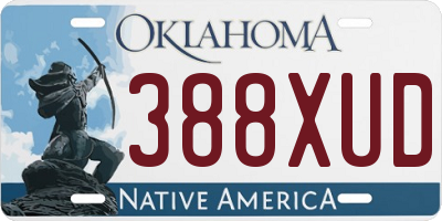 OK license plate 388XUD