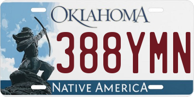 OK license plate 388YMN