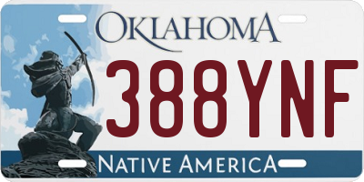 OK license plate 388YNF