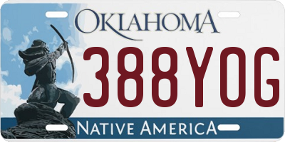 OK license plate 388YOG