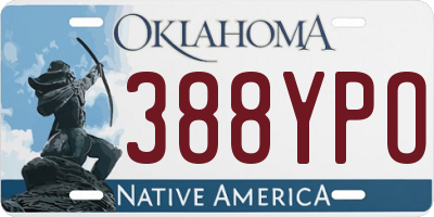 OK license plate 388YPO