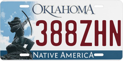 OK license plate 388ZHN