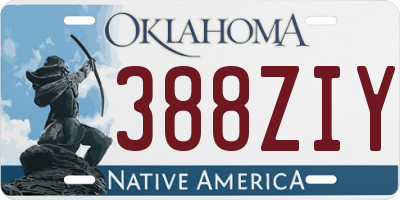 OK license plate 388ZIY