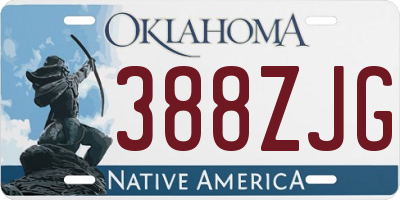 OK license plate 388ZJG