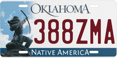 OK license plate 388ZMA