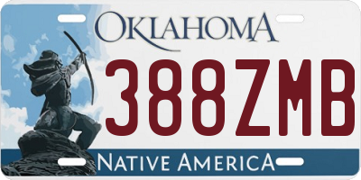 OK license plate 388ZMB