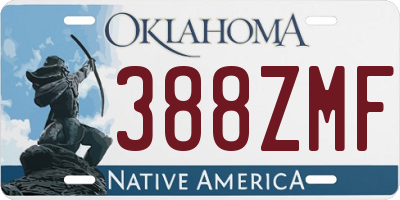 OK license plate 388ZMF