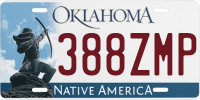 OK license plate 388ZMP