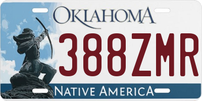 OK license plate 388ZMR