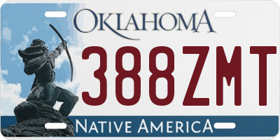 OK license plate 388ZMT