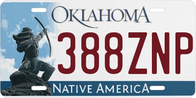 OK license plate 388ZNP
