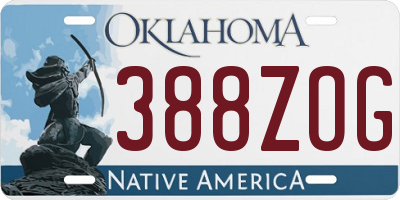 OK license plate 388ZOG