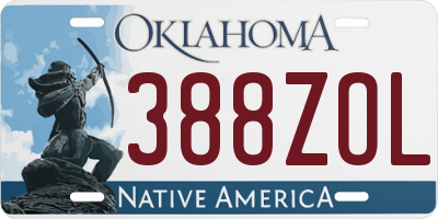 OK license plate 388ZOL