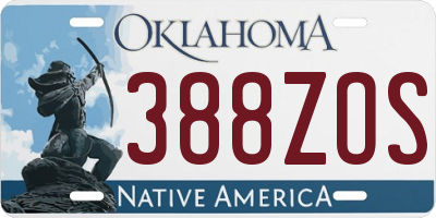 OK license plate 388ZOS