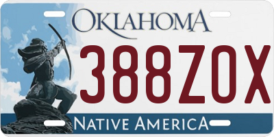 OK license plate 388ZOX