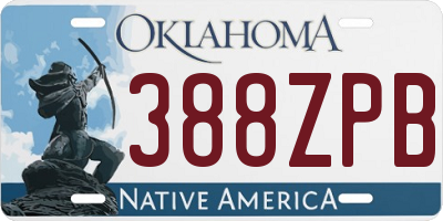 OK license plate 388ZPB