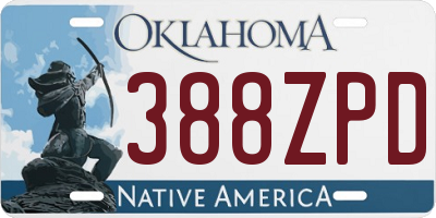 OK license plate 388ZPD