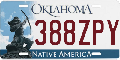 OK license plate 388ZPY