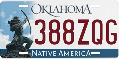 OK license plate 388ZQG