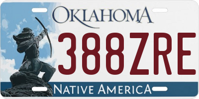 OK license plate 388ZRE