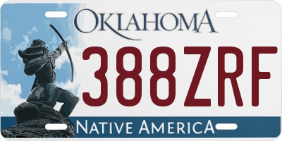 OK license plate 388ZRF