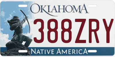 OK license plate 388ZRY