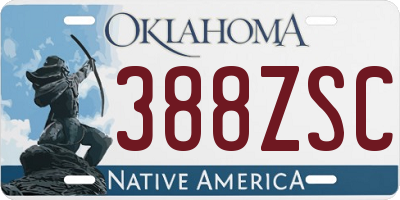 OK license plate 388ZSC