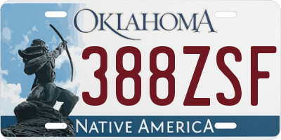 OK license plate 388ZSF