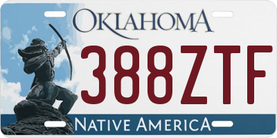 OK license plate 388ZTF