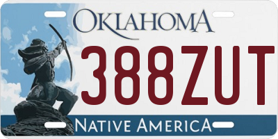 OK license plate 388ZUT