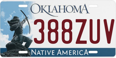 OK license plate 388ZUV