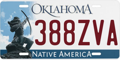 OK license plate 388ZVA