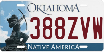 OK license plate 388ZVW