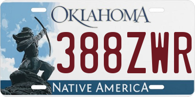 OK license plate 388ZWR