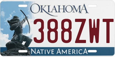 OK license plate 388ZWT