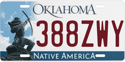 OK license plate 388ZWY