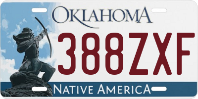 OK license plate 388ZXF