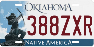 OK license plate 388ZXR