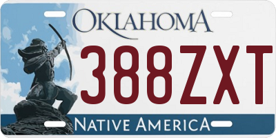 OK license plate 388ZXT