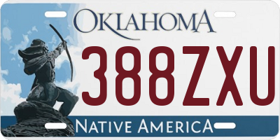 OK license plate 388ZXU