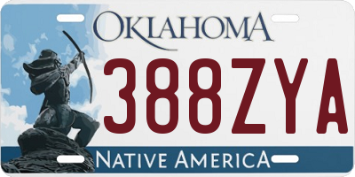 OK license plate 388ZYA